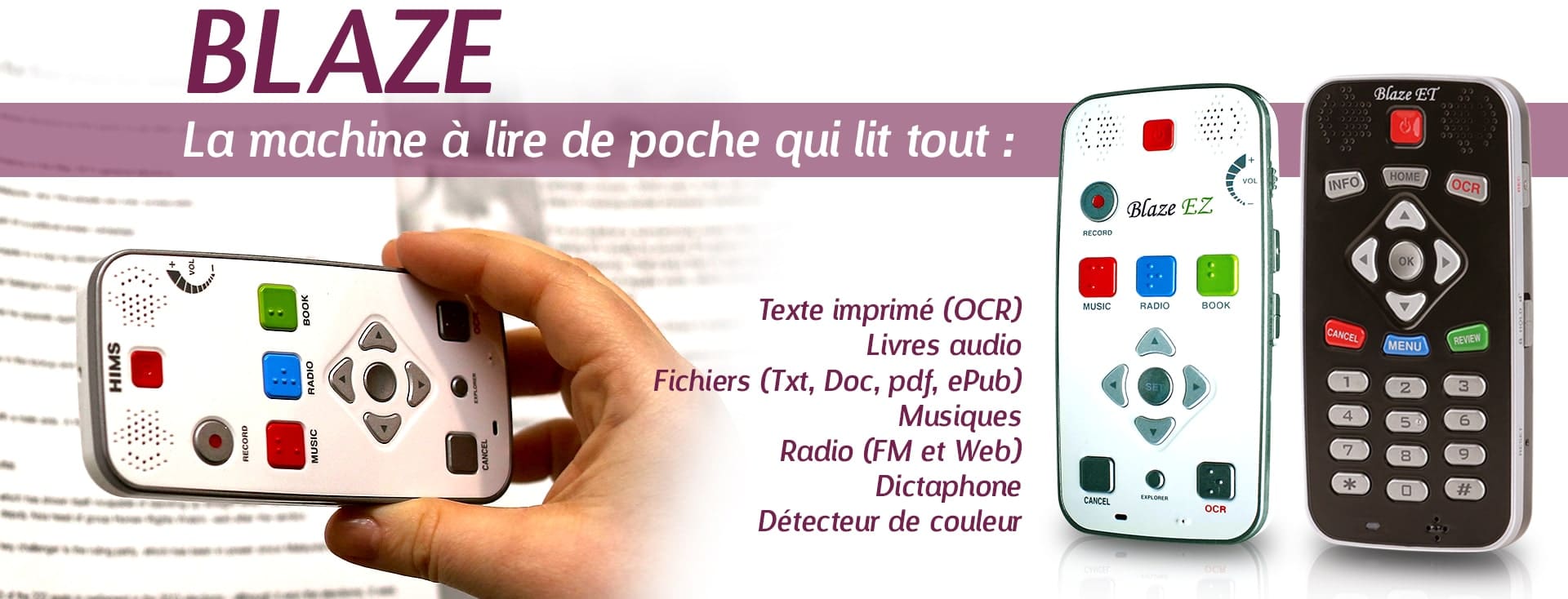 La machine à lire de poche, BLAZE La machine à lire de poche, BLAZE