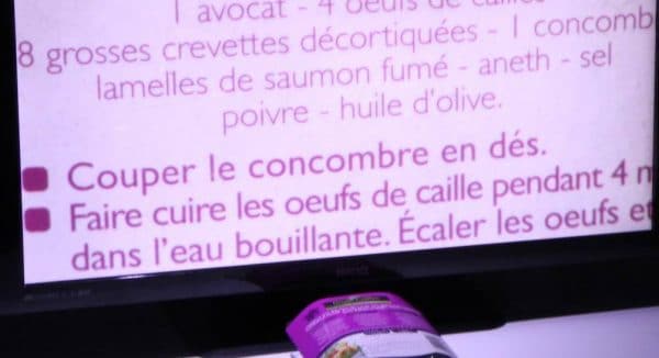 lecture d'une recette avec éclairage de nuit de l'aumax HD