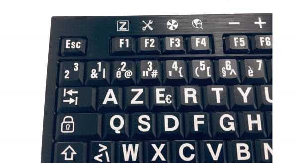 gros plan des touches du clavier Zoomtext