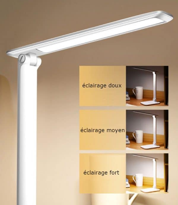 lampe de lecture , les 3 niveaux d'éclairage