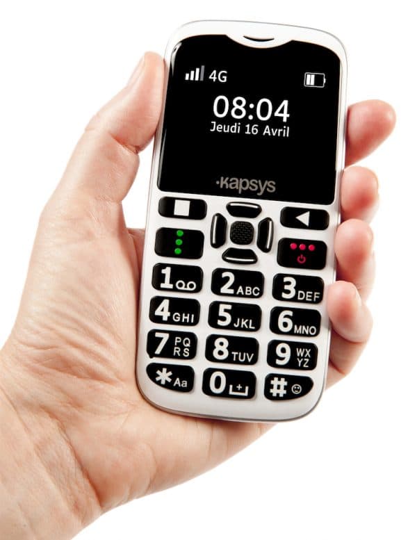 téléphone MiniVision 2 téléphone pour séniors, tenu à la main