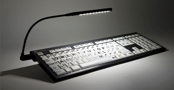 Clavier Grosses Touches avec Lampe Intégrée Pour Malvoyant