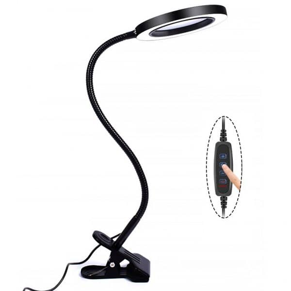 Lampe loupe flexible à pince