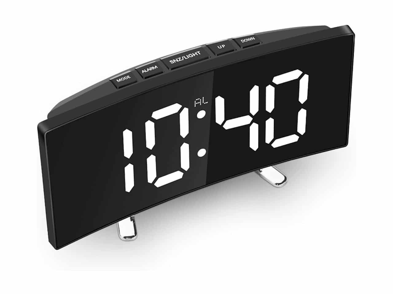 Petit Réveil Analogique De 7,6 Cm - Horloge De Bureau Silencieuse En Metal Vintage Avec Lumiere Fonctionne A Piles Noir 97365091