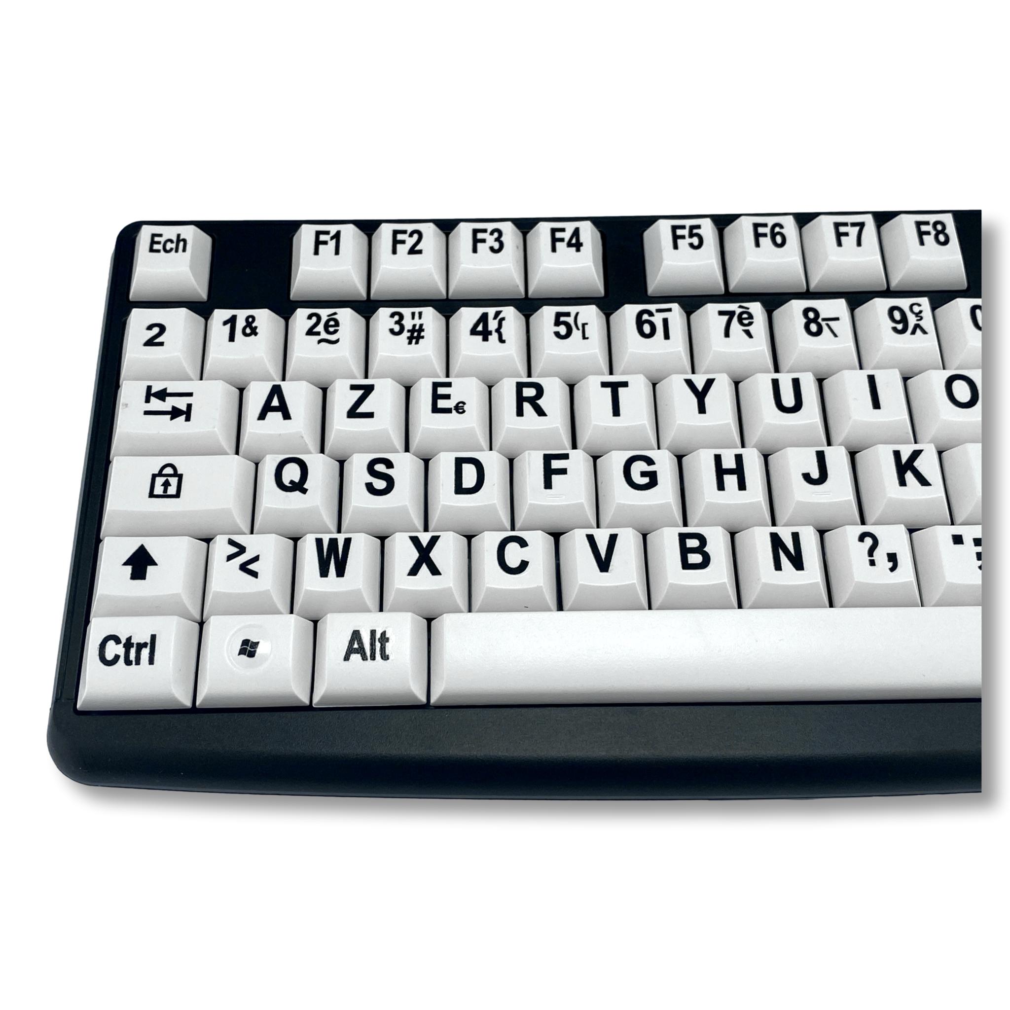 Dilwe Clavier à Gros Caractère, Filaire, 104 Touches, USB, Noir, Accessible, Personnes âgées, Malvoyantes, Personnes âgées
