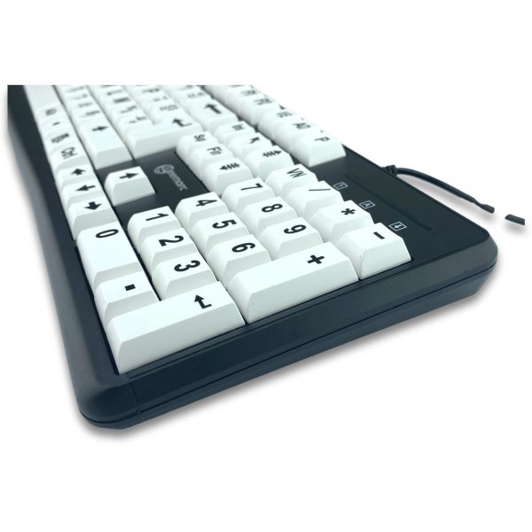clavier PC gros caractères noirs touches blanches