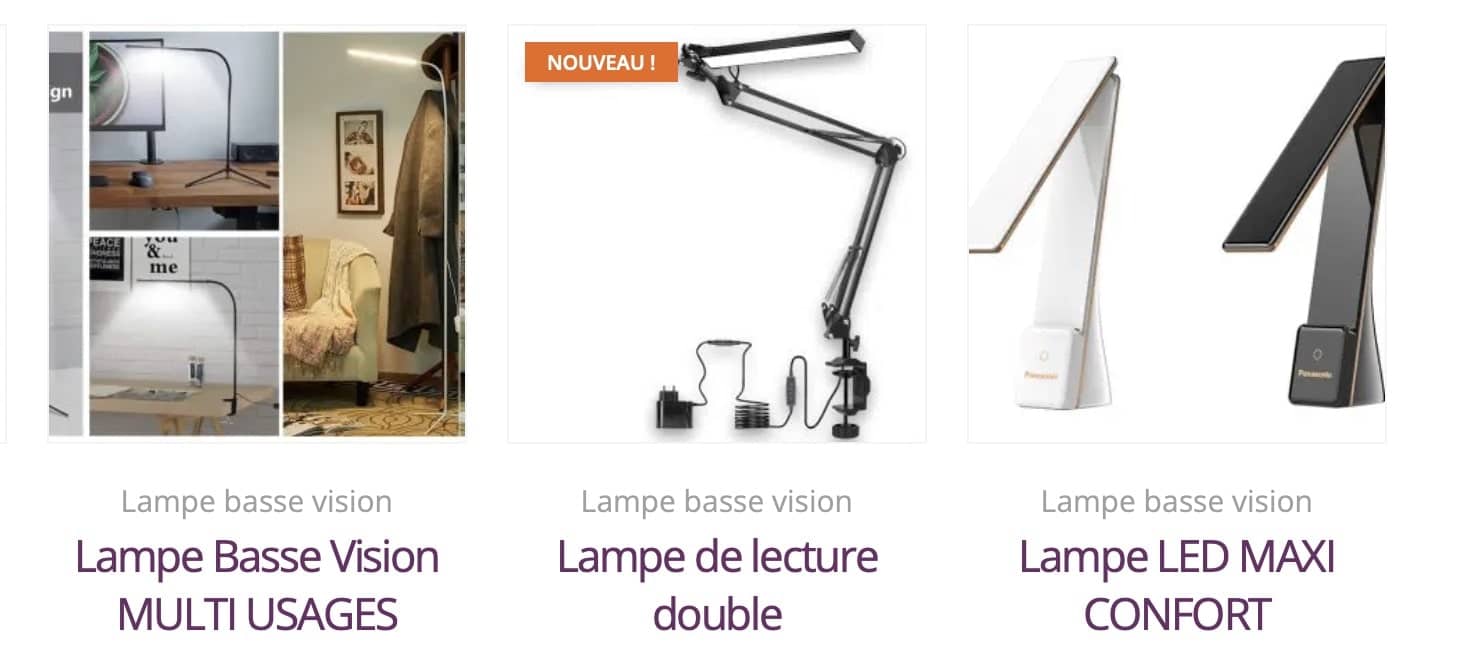 sélection de lampes adaptées à la basse vision