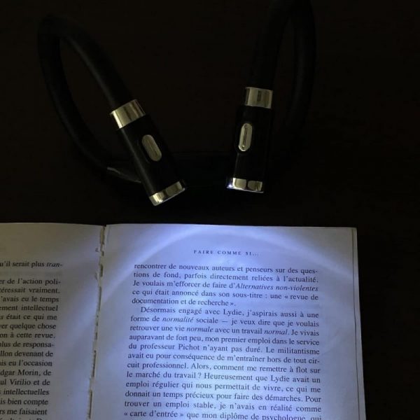 Lampe de Lecture Cou pour Lire Au Lit La Nuit Alimentée Par Batterie 4  Niveaux