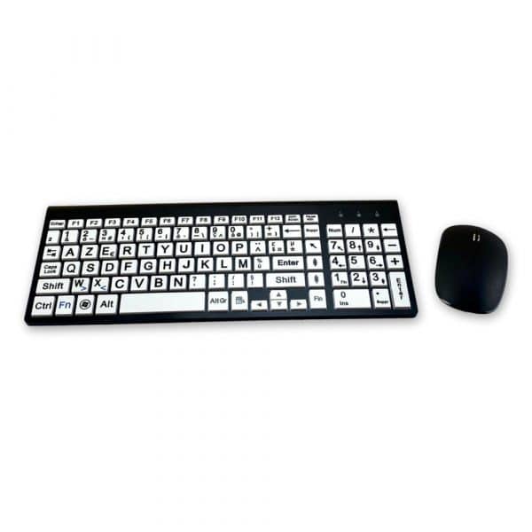 Clavier grosse touche avec souris sans fils