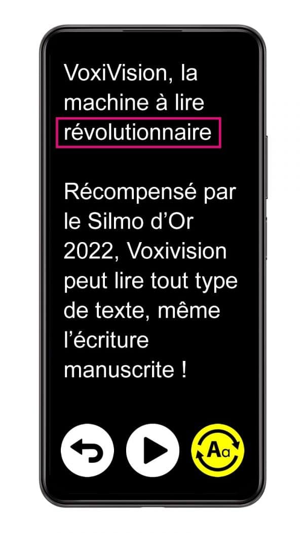Voxivision 2024, machine à lire , mode simplifié