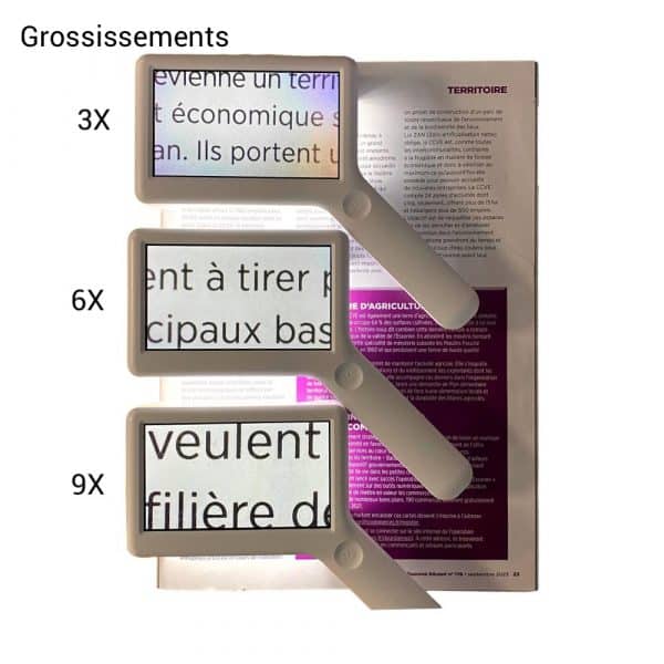 loupe Amélie, les 3 grossissements