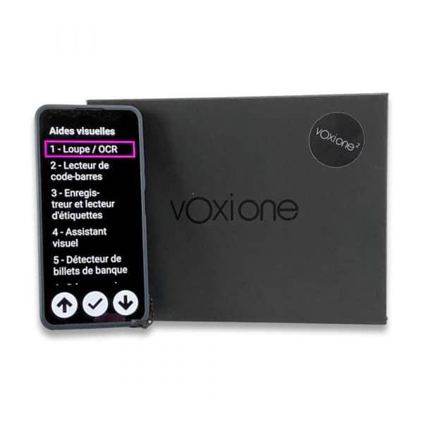 coffret du Voxione 2, le tapahione, loupe électronique, machine à lire